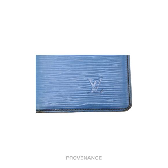 🔴 Louis Vuitton MALLETIER 6CC Bifold Wallet Toledo Blue Epi - Picture 6 of 9